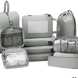 Compression Packing Cubes for Travel, 8 Set Packing Cubes with Toiletry Bag for Travel Accessories Luggage Suitcase Organizers Bag, Travel Essentials 