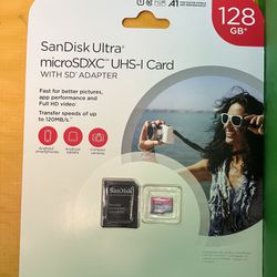 128 GB SanDisk MicroSD Card With Adapter