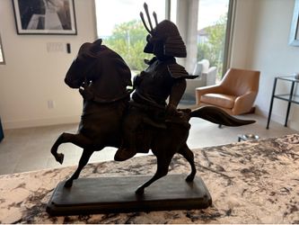 Japanese Samurai Warrior vintage metal on horse