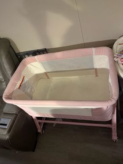 Baby Bed Pink And White