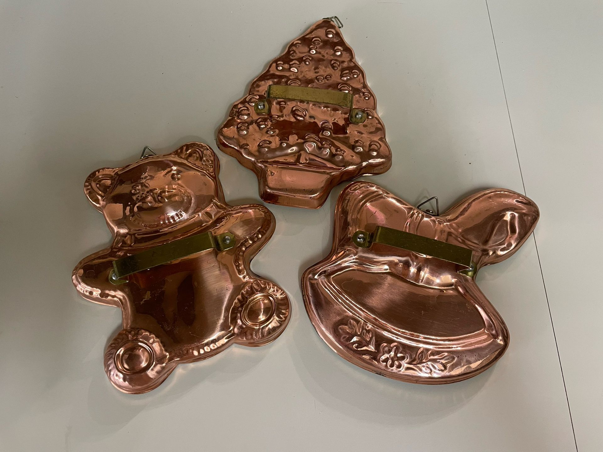 Copper Cookie Cutter Molds Set Christmas Tree Bear Rocking Horse Himark Portugal