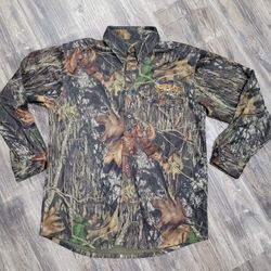 Scentlok Savanna Mens Shirt Mossy Oak Breakup Camo Hunting Long Sleeve Button. Sz. L. EXC.
