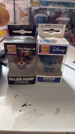 Stitch And Ballon Freddy Keychain