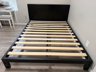 Queen Platform Bed Frame + Headboard – $50