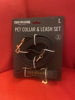 True Religion Pet Collar & Leash Set in size Large,