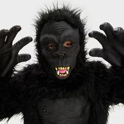 Kids' Gorilla Halloween Costume Jumpsuit with Mask (size large 12-14)