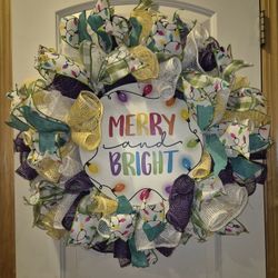 Merry & Bright Christmas Wreath
