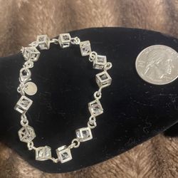 Sterling Silver Bracelet With Earrings 