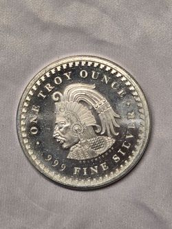 1 oz Aztec Calendar Silver Round