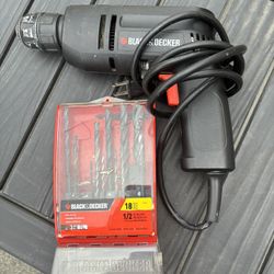 For Sale: Black & Decker Drill + 18-Piece Set (15 pieces included) – $15