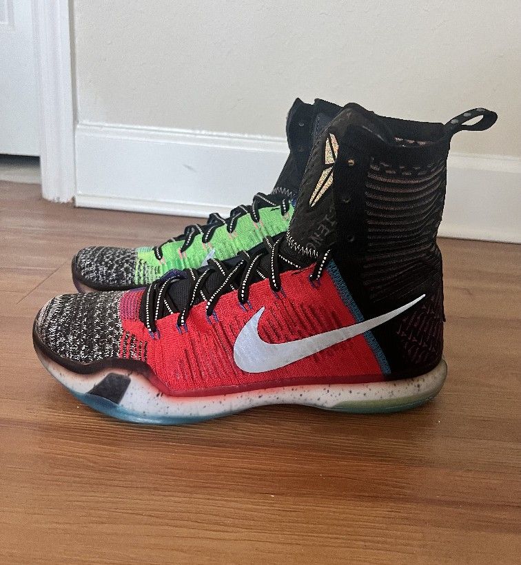 NIKE KOBE BRIANT X ELITE SE HIGH  Sneakers RARE WHAT THE Size 12.5 MULTI COLOR SILVER 815810 900 Jordan