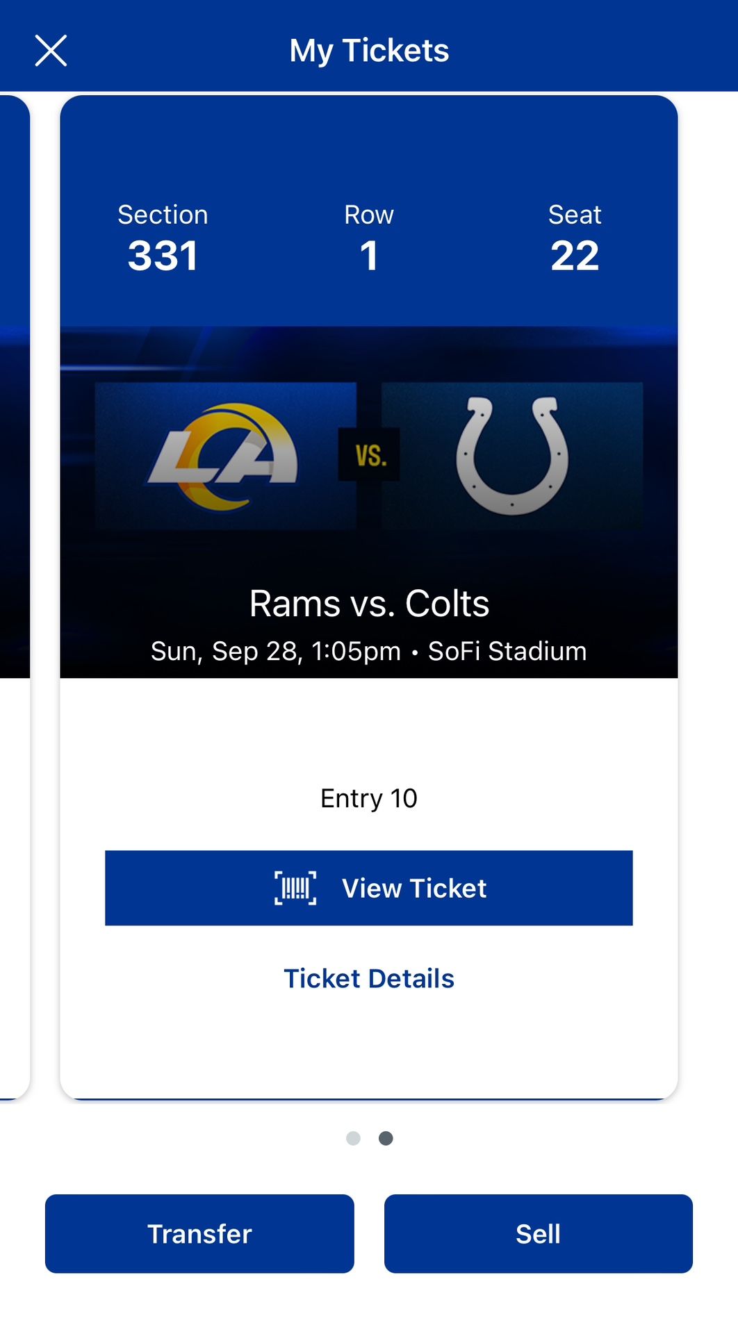 Rams vs Colts