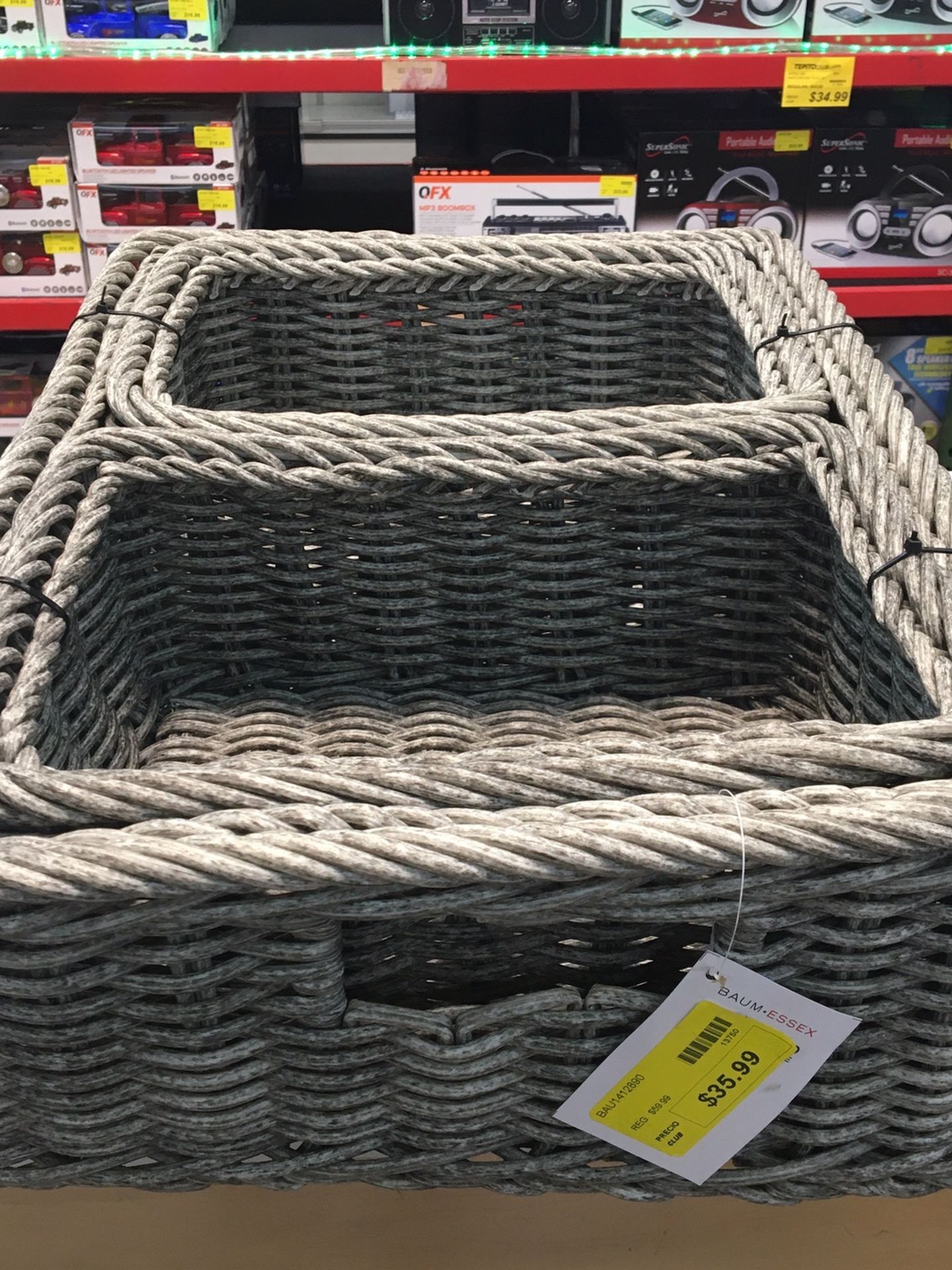 Baum•Essex Around The Home ,Lisbon Faux Wicker Storage Baskets, 3 Piece.