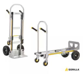 1,000 lbs. Capacity Convertible All Aluminum Hand Truck with Multi-Grip Power Handle, Wide Load Toe Plate Technology
