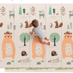 Baby Play Mat,71"x 79"Extra Large Playmats,Foldable Baby Play Mat for Floor,Non-Toxic Tummy Time and Crawling Playmat