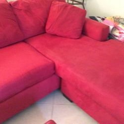 Red Microfiber Couch