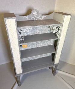 Vintage Painted Decorative Shelf / Bookcase – 51” Tall x 34” Wide