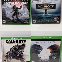 Xbox One Video Game Lot Rise of the Tomb Raider BioShock Collection COD Advanced Warfare Halo 5