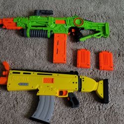 2 Nerf Guns With Darts