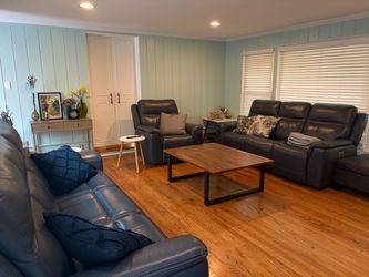 Complete Set: Leather Power Reclining Sofas (Flexsteel Sawyer)