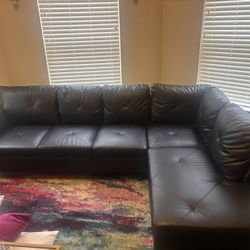 Black Leather Couch For Sale