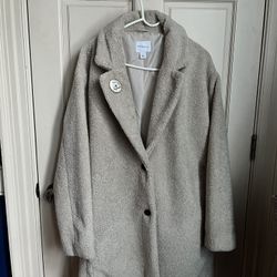 Daily Ritual Teddy Bear fleece oversized-fit lapel jacket