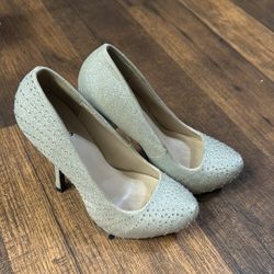 Silver Glitter Heels