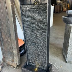 35.5” H Water Fountains Outdoor Garden Decor - Water Fountains and Waterfalls Outside, Large Indoor Floor Standing Resin Fountain Features W/Pump LED 