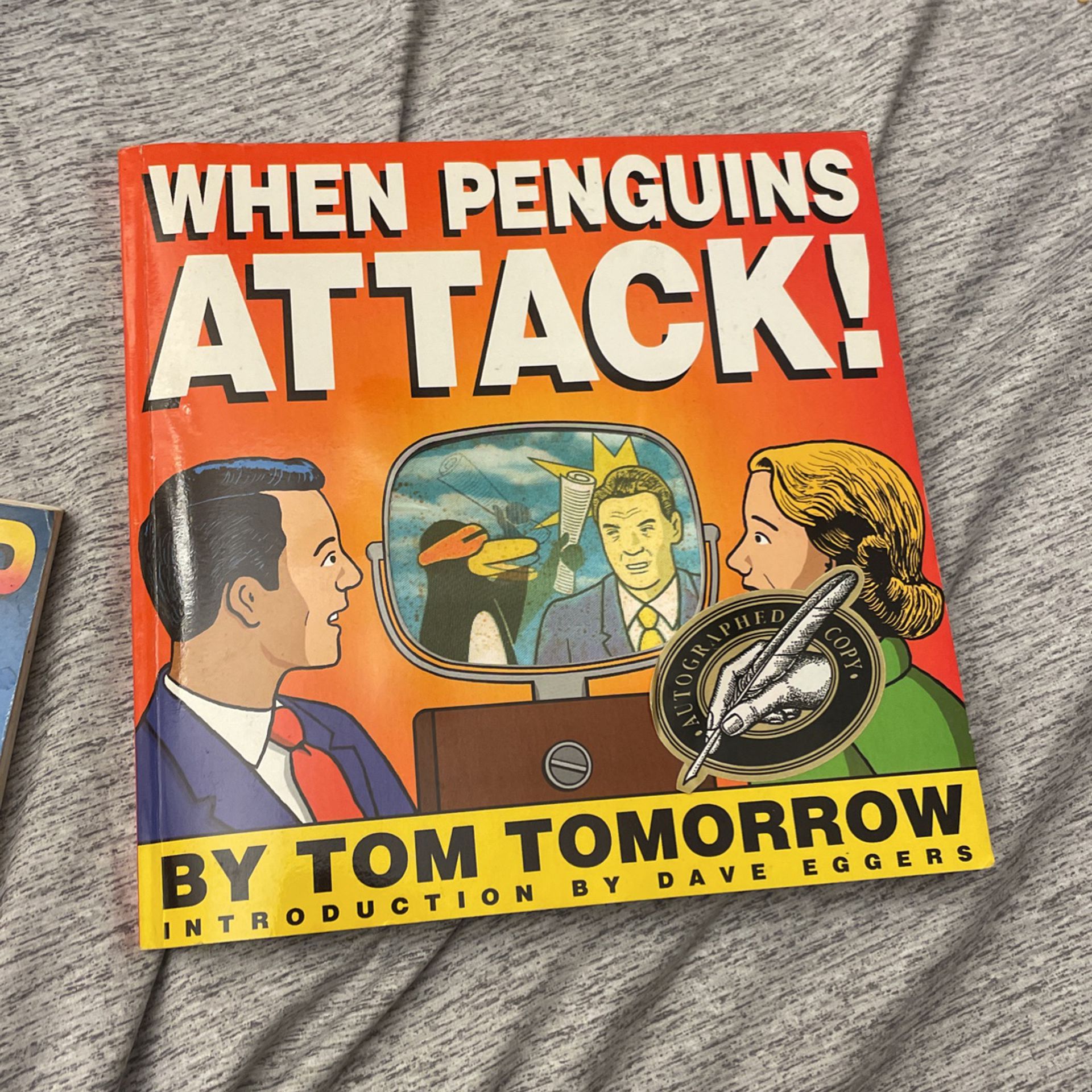  When  penguins Attack Book Signed by Tom tomorrow