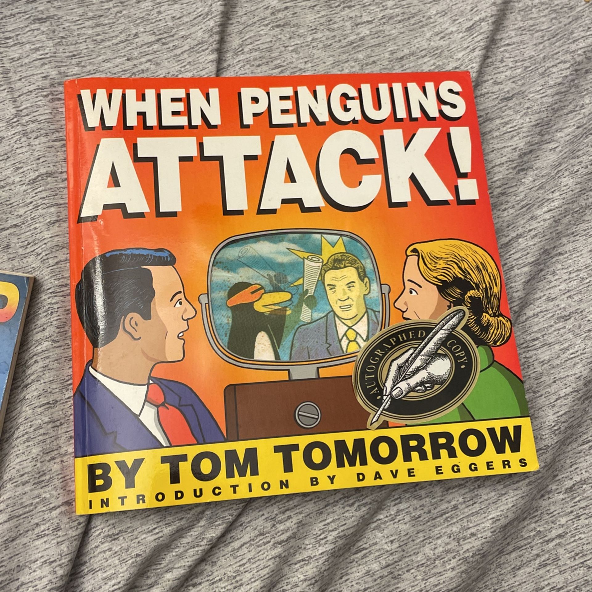 When penguins Attack Book Signed by Tom tomorrow