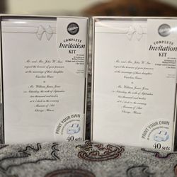 WILTON Wedding INVITATION Kit 80 Sets - Print Your Own Invites Parties/showers