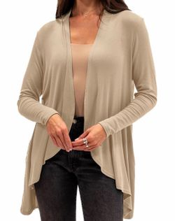 Women's Open Front Draped Cardigan