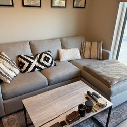 Crate and Barrel Section With Reverse Storage Chaise