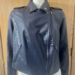 Navy Blue Moto Jacket 