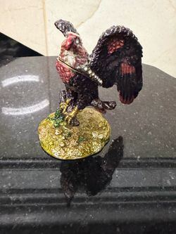 Bejeweled Liberty Bald Eagle trinket box