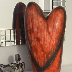 Yuri Zatarain Monumental Heavy Ceramic Heart Sculpture 