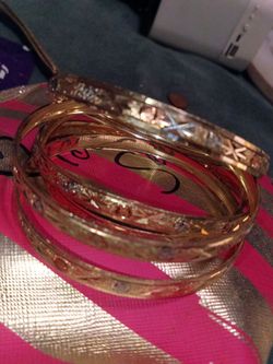 5 golden plated bracelets