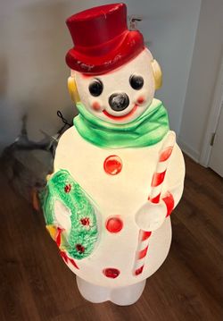 Vintage Snowman Blow Mold