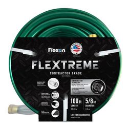 Flexon 5/8 in. x 100 ft. Contractor Grade Hose with Guard & Grip. New.