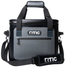 RTIC 30 Can Ultra-Tough Soft Cooler, 20 Qt, Leakproof, Waterproof Zipper, Blue / Grey