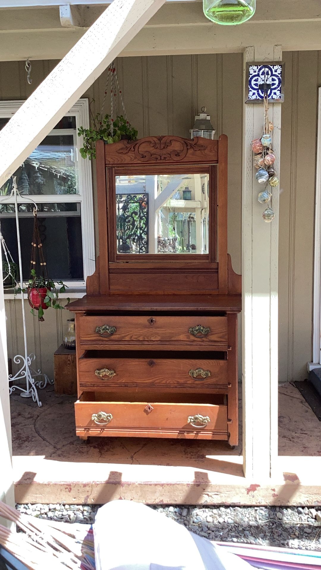 VTG Doernbecher Beveled Mirror 3 Drawer on Wheels