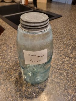 Mason 9" canning jar silver cap lid.