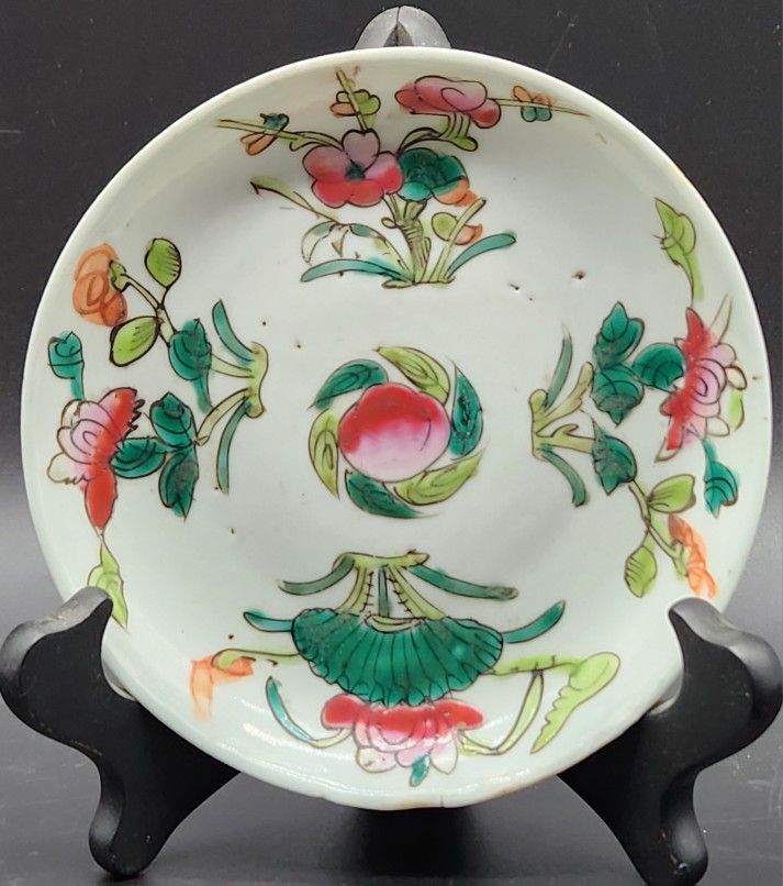 Qing 19th Century Chinese Famille Rose Plate - Antique Fine Porcelain