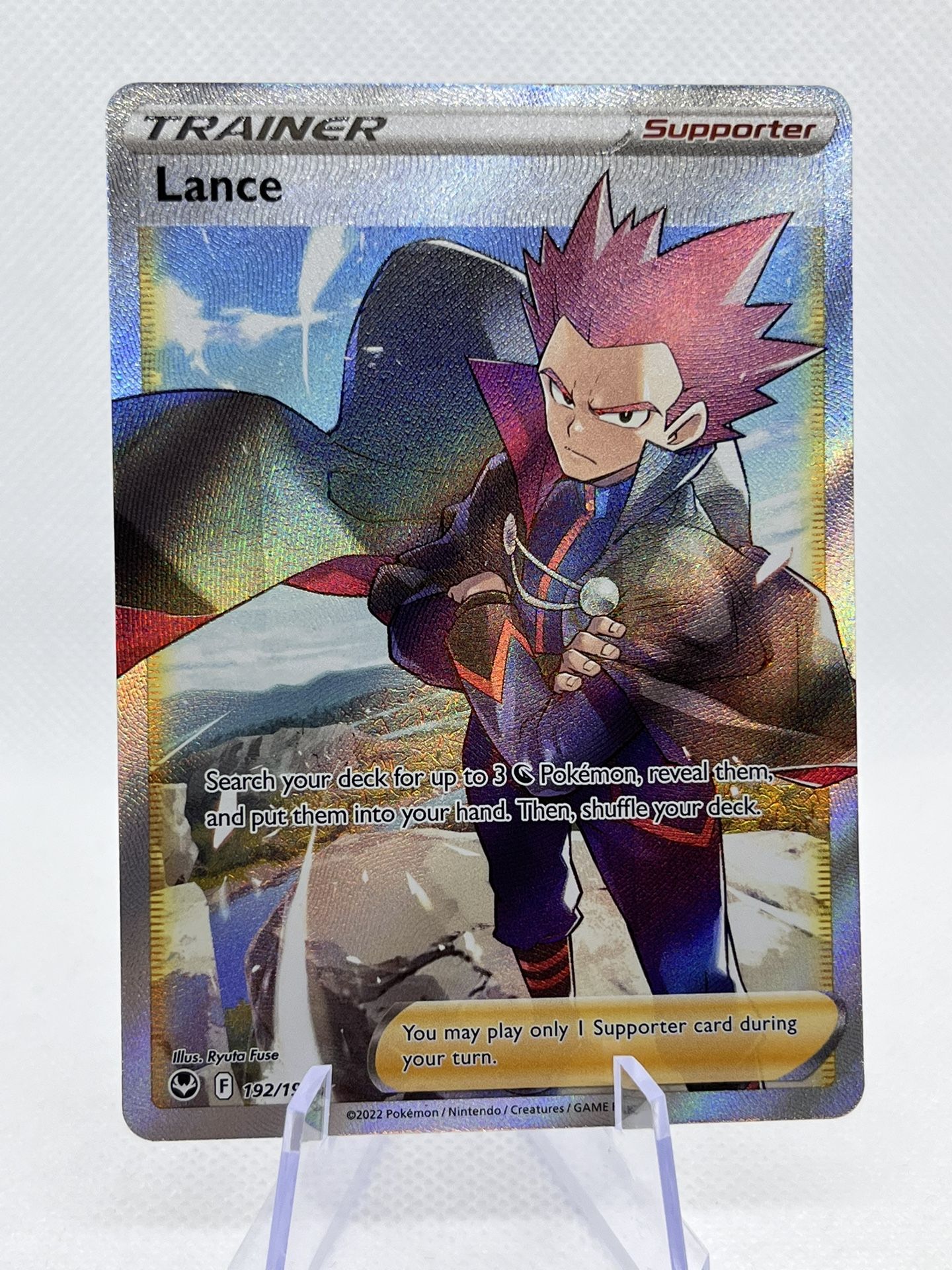 pokemon lance card - Full Art - Silver Tempest 192/195 SR TCG NM/MINT for Sale in Whittier, CA All cards will be carefully packed for safe transit Pokémon Silver Tempest Lance Rainbow