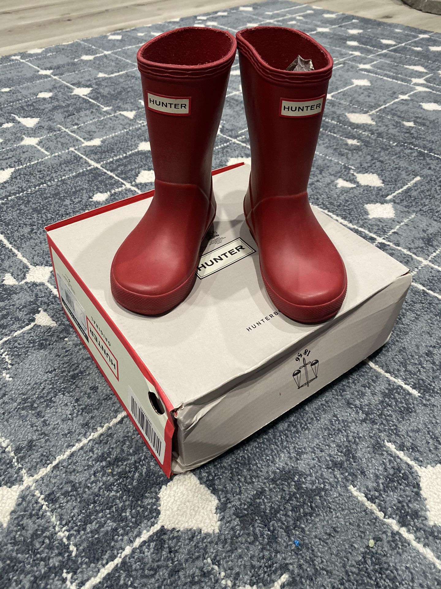 Hunter rain Boots military Red Size 9B / 10G Kids
