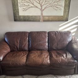 Slumberland Leather Sofa & Ottoman