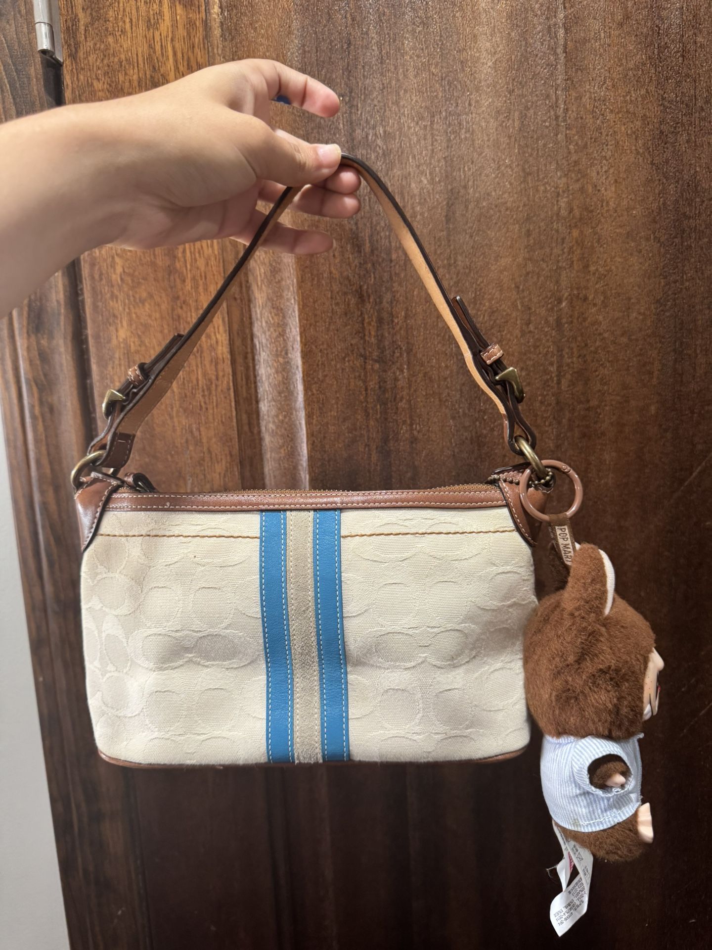Cream Mini Coach Shoulder Bag