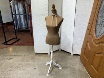Female Clothing Mannequin with White Stand