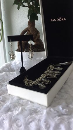 Nordstrom Collection Silver & Crystal earrings and bracelet