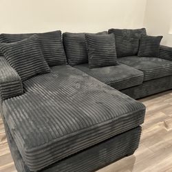 Brand New Comfy Corduroy Lined Fabric Sectional Set